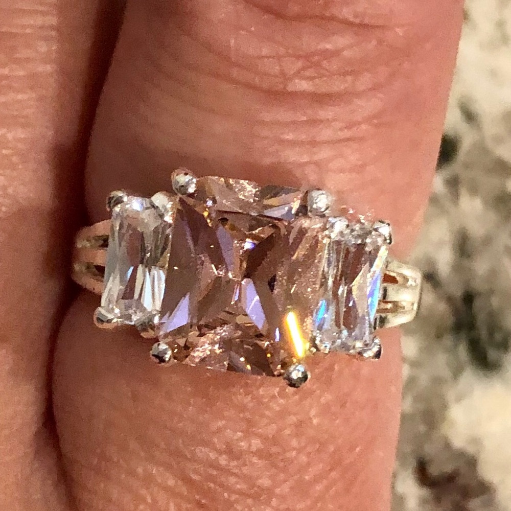 Pink and white sapphire ring